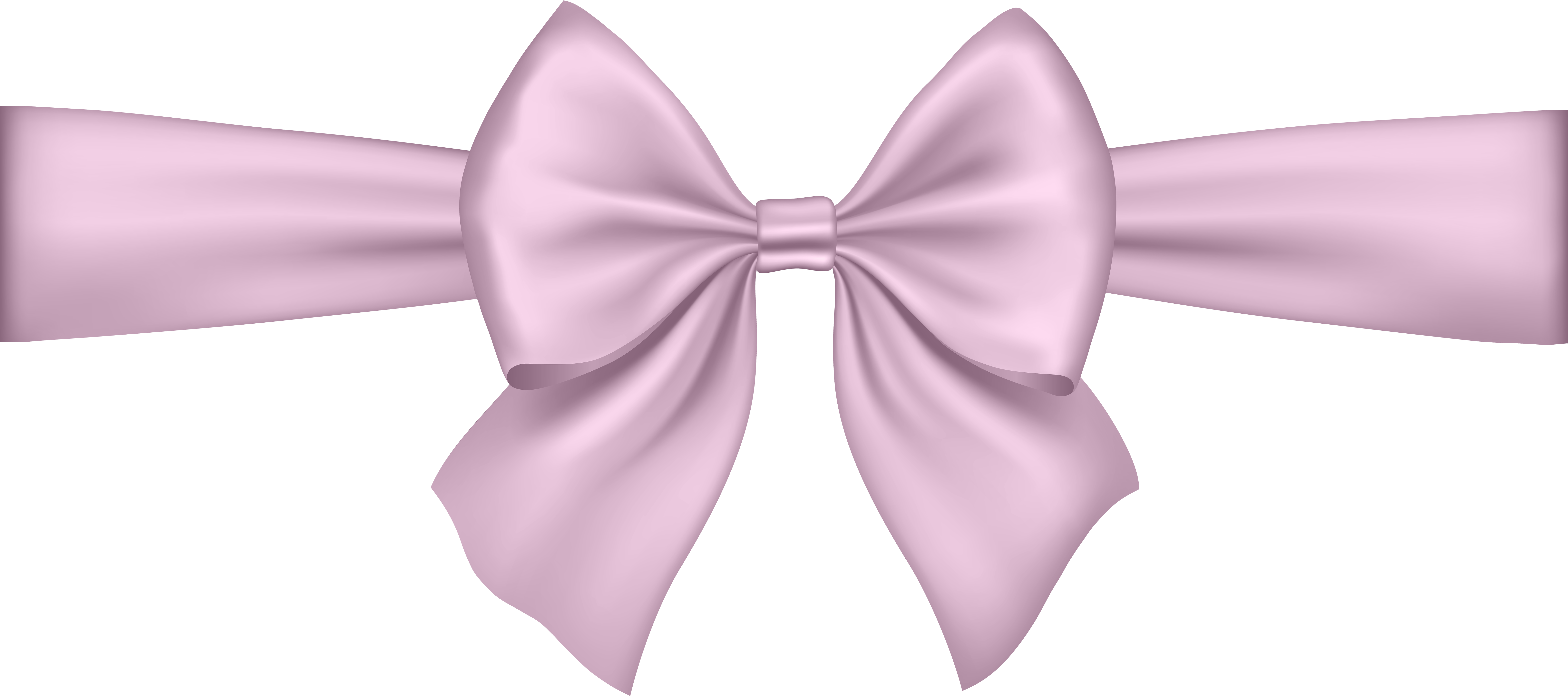Bow Soft Pink Transparent Png Clip Art - Soft Pink Ribbon Png (8000x3667), Png Download