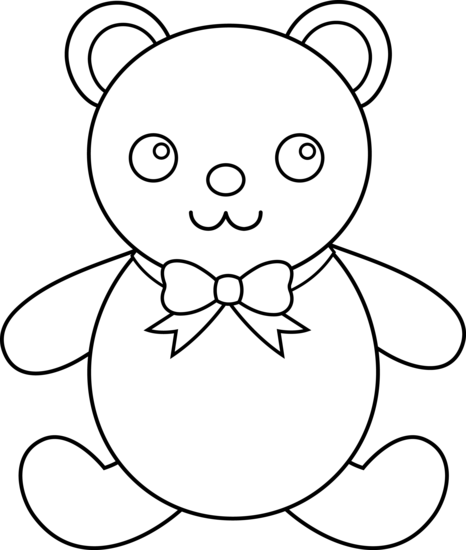 Teddy Bear Outline Free Teddy Bear Clip Art Pictures - Teddy Bear Outline (466x550), Png Download