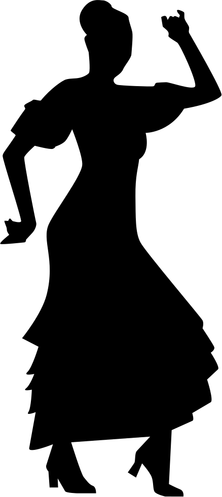 Flamenco Woman Silhouette Png Clip Stock - Modest Woman Silhouette Transparent (438x981), Png Download