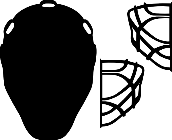 Vector Black And White Stock Goalie Clip Art At - Hockey Goalie Mask Clip Art (600x488), Png Download