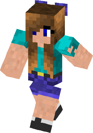 Steve Girl Skin - Minecraft Steve Girl (317x453), Png Download