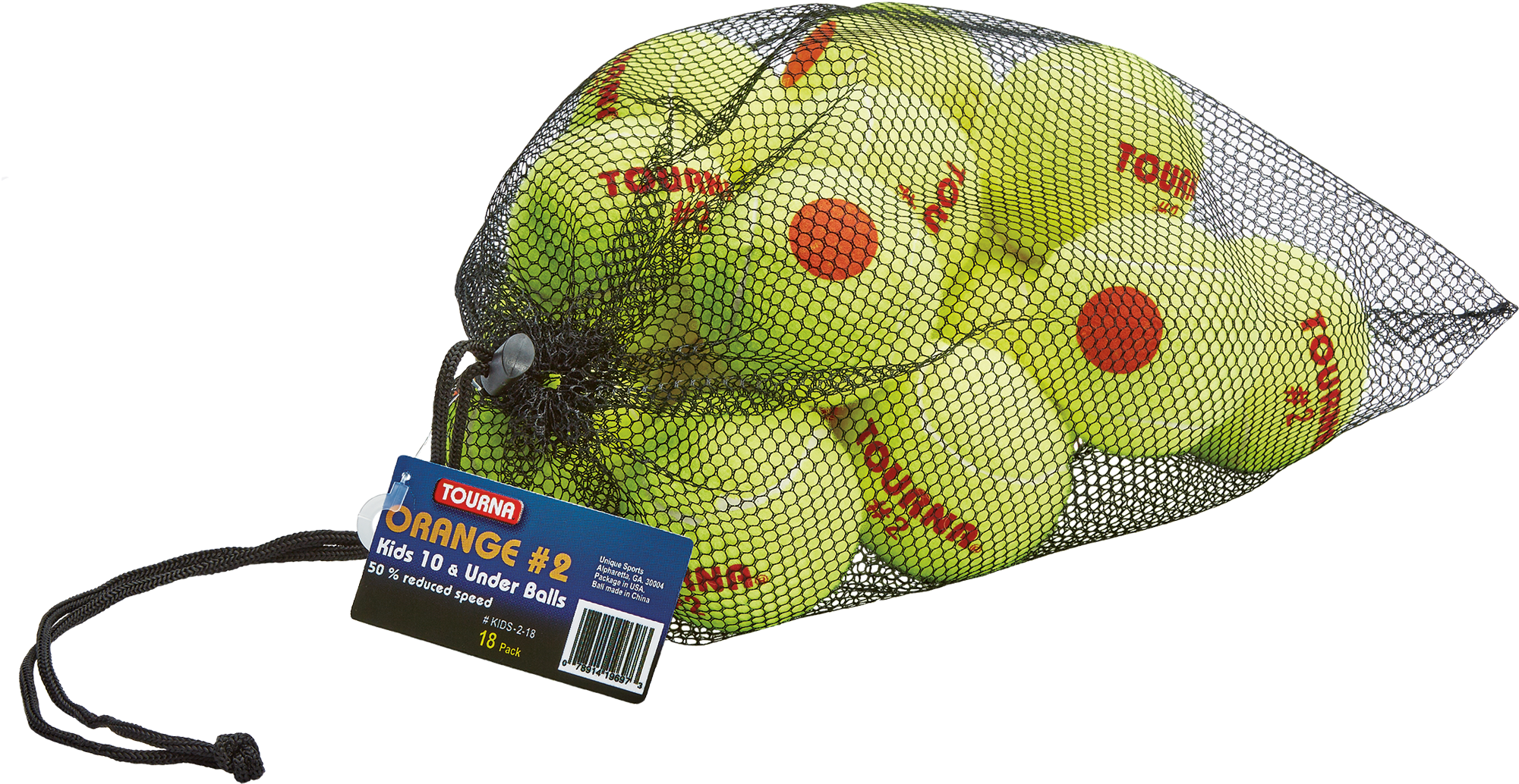 Tourna Green Dot Low Compression Tennis Balls Unique - Tourna Low Compression Stage 2 Orange Dot Tennis Ball (2000x2000), Png Download