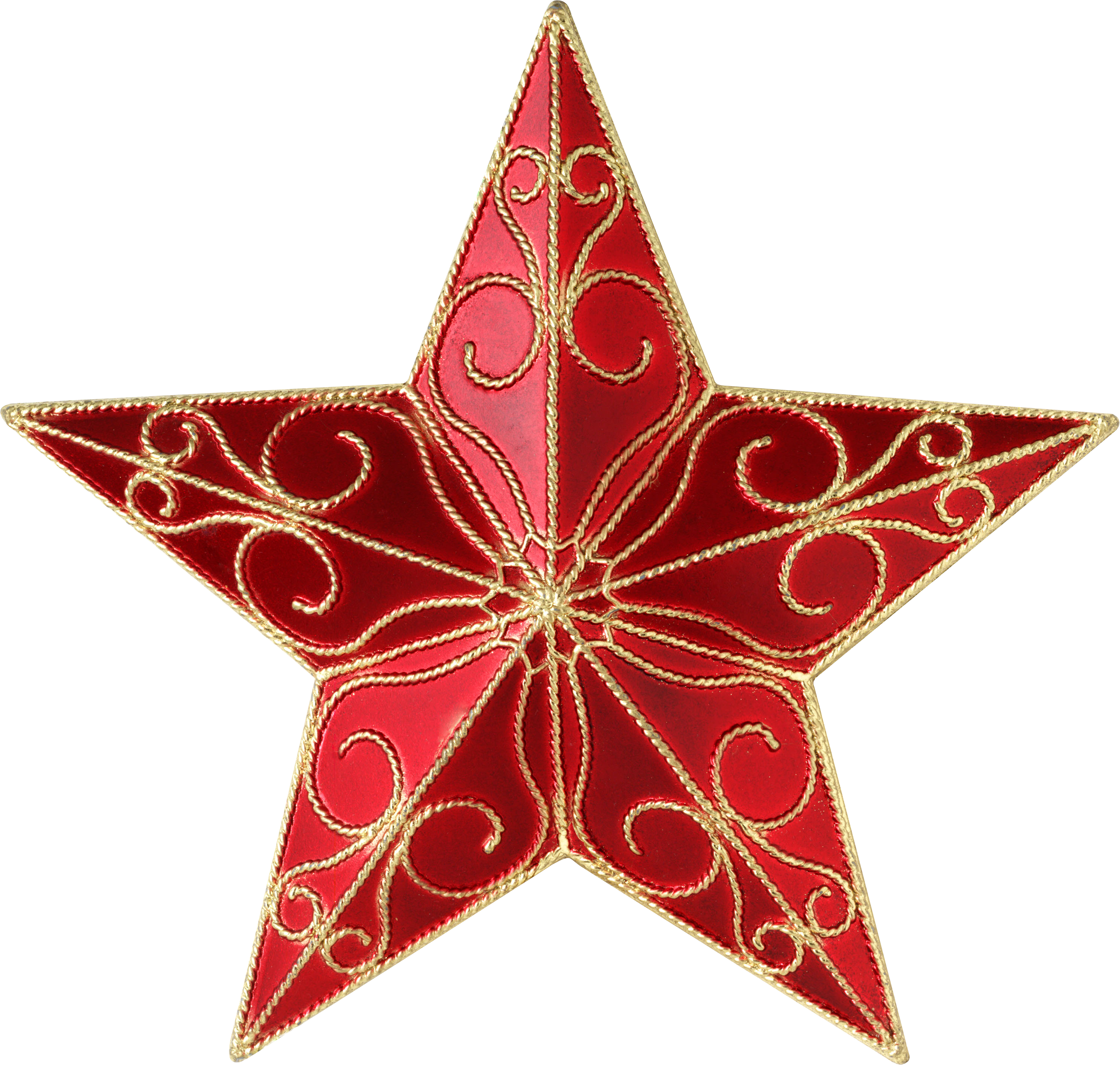 Red Christmas Star Png (2982x2833), Png Download