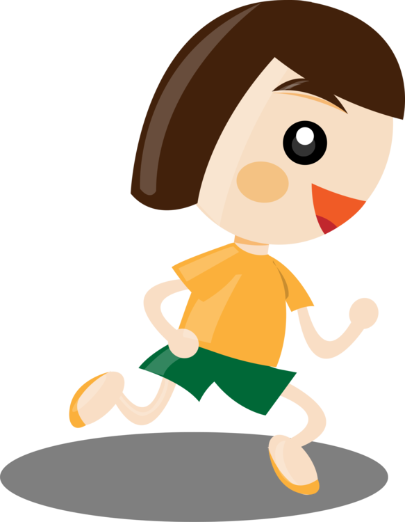 Girl Running Clipart - Girl Running Clipart Png (555x715), Png Download