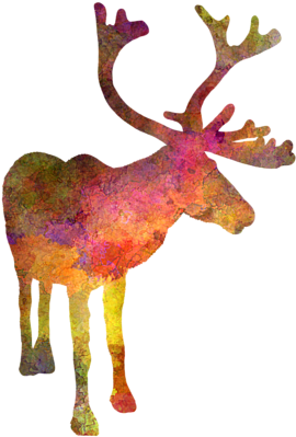 Click And Drag To Re-position The Image, If Desired - Reindeer 02 In Watercolor Bracelet, Brown/dark Salmon/dark (600x480), Png Download
