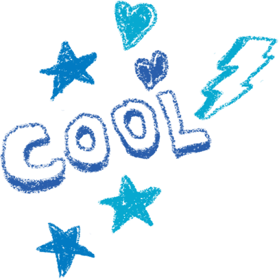 Cool And Stars And Hearts Doodled In Blue Crayon - Star (407x409), Png Download