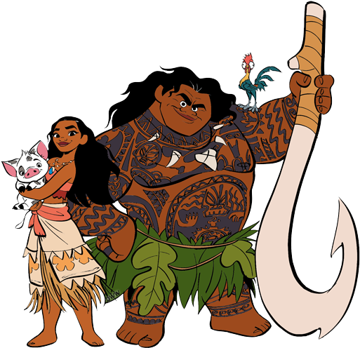 Disney Vector Moana - Moana And Maui Clipart (520x496), Png Download