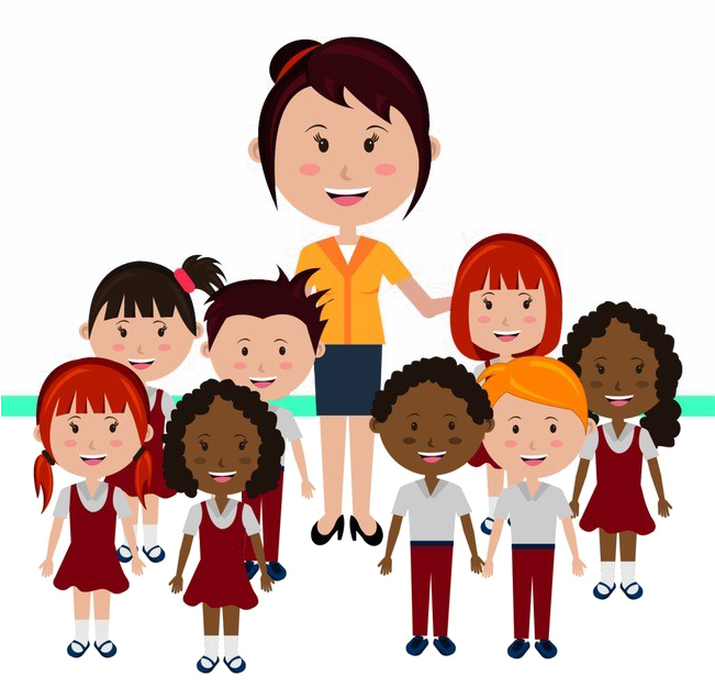 Children Student Png Transparent Image - 老师 与 学生 卡通 (650x650), Png Download
