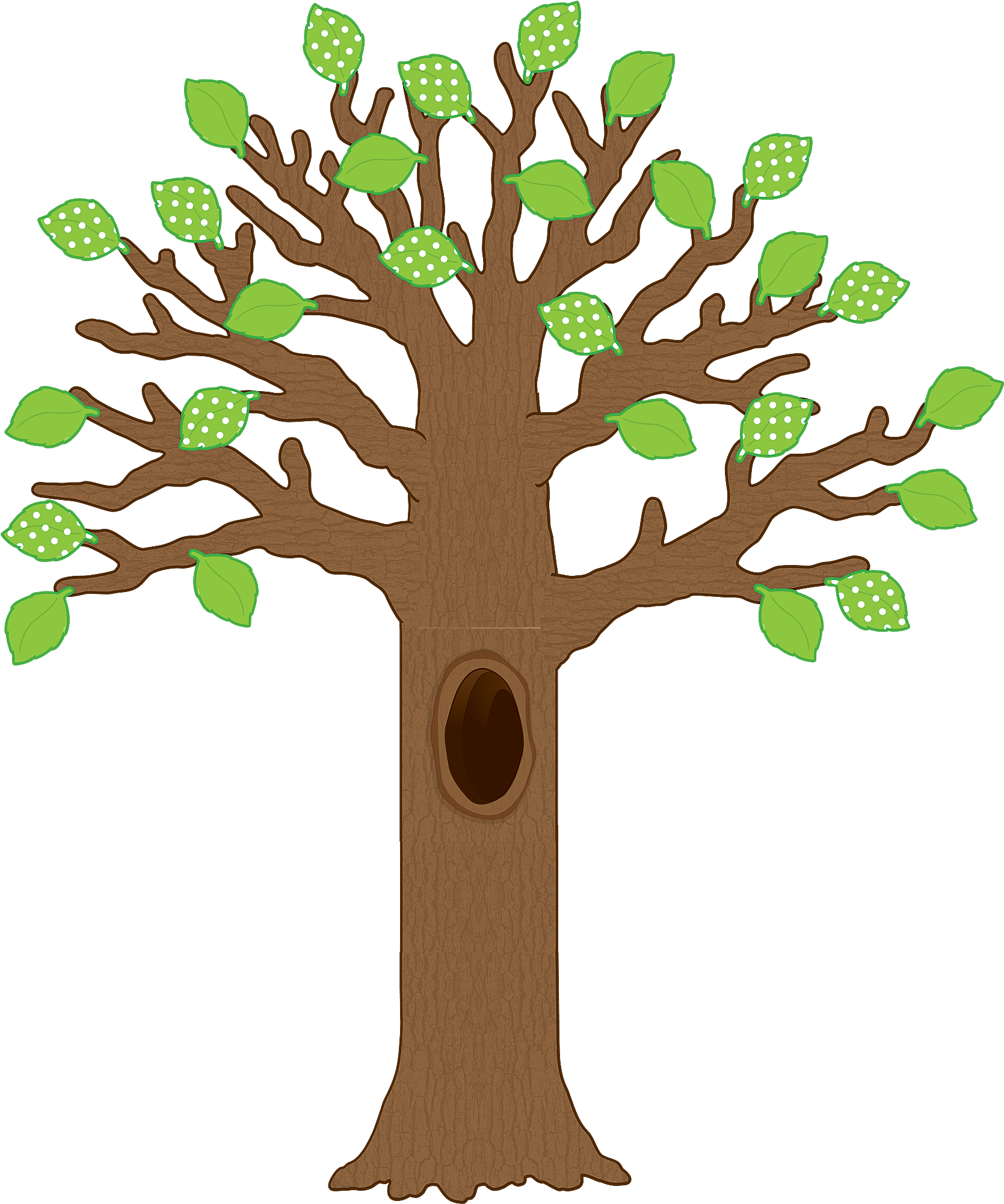 Big Tree With Polka Dot Leaves Bulletin Board Display - Giant Bulletin Board Tree (2000x2000), Png Download