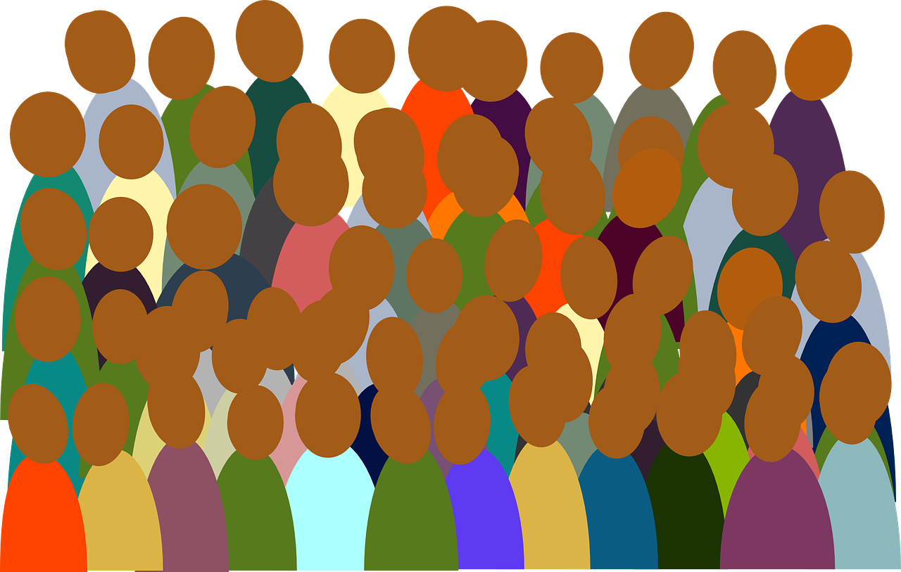 People Group Crowd Colorful Audience Crowd - Crowd Clipart (535x340), Png Download