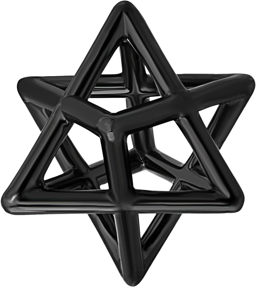 Star Of David Merkaba Body Black Platinum Pendant Necklace (1200x1200), Png Download