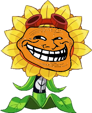 Troll Face Png Image - Plants Vs Zombies Heroes Destello Solar (356x420), Png Download