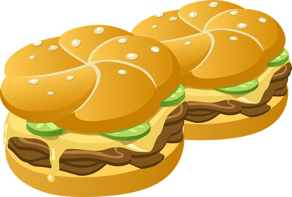 Transparent Bread Cliparts - Hamburgers Clipart (960x646), Png Download