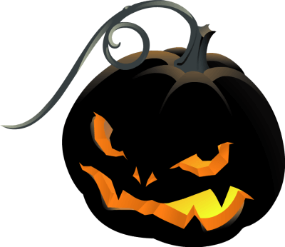 Scary Jack O Lantern Clipart - Halloween Pumpkin Throw Blanket (400x346), Png Download