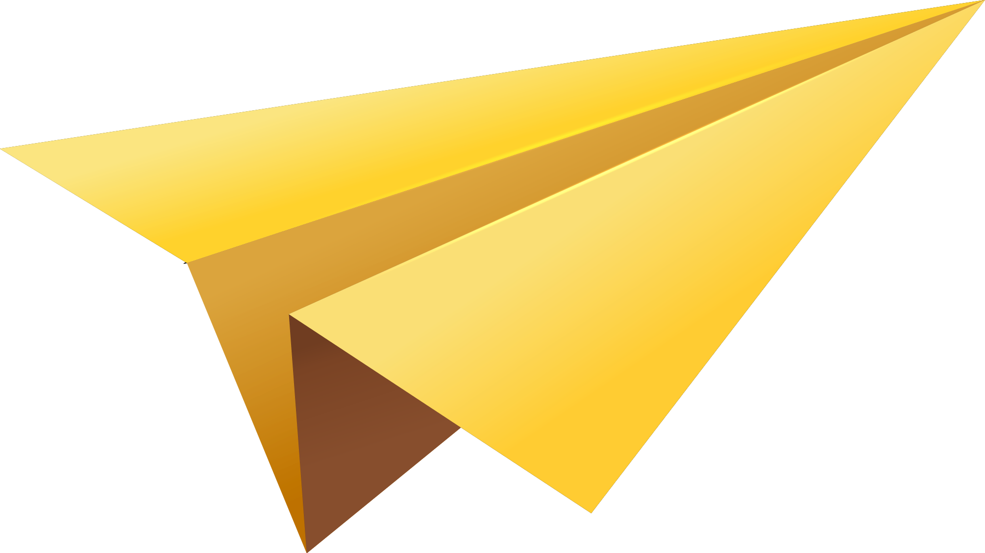 Yellow Paper Plane Png Image - Flying Paper Plane Png (2010x1129), Png Download