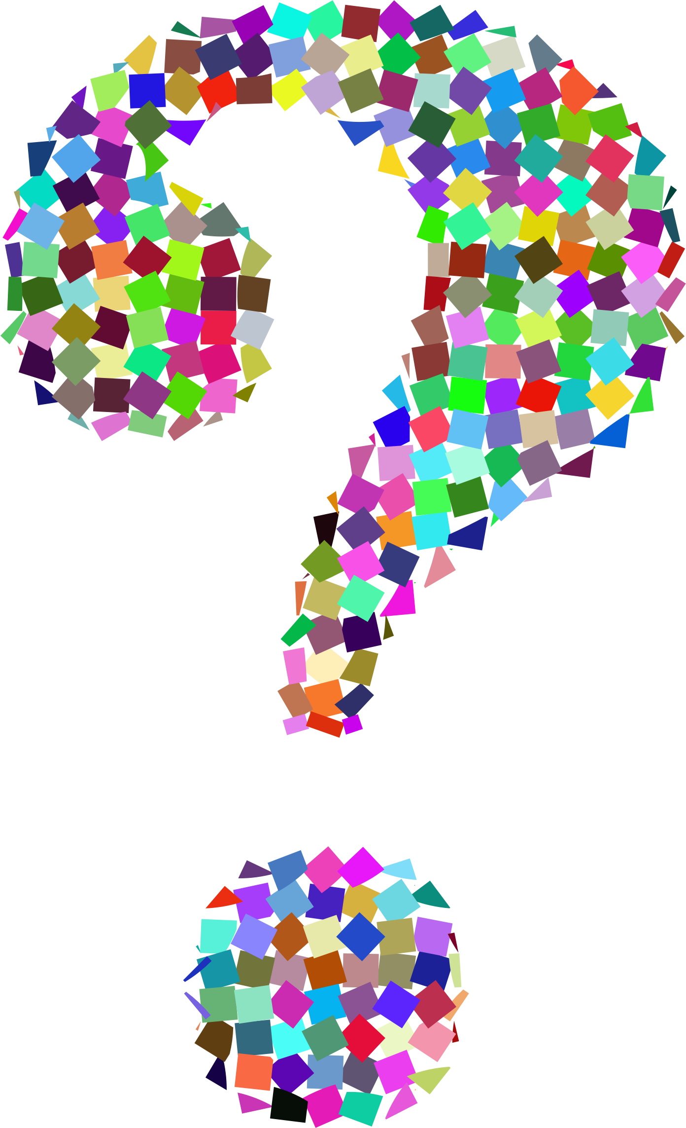 Clipart Prismatic Confetti Question Mark - Colorful Question Mark Clipart (1392x2286), Png Download