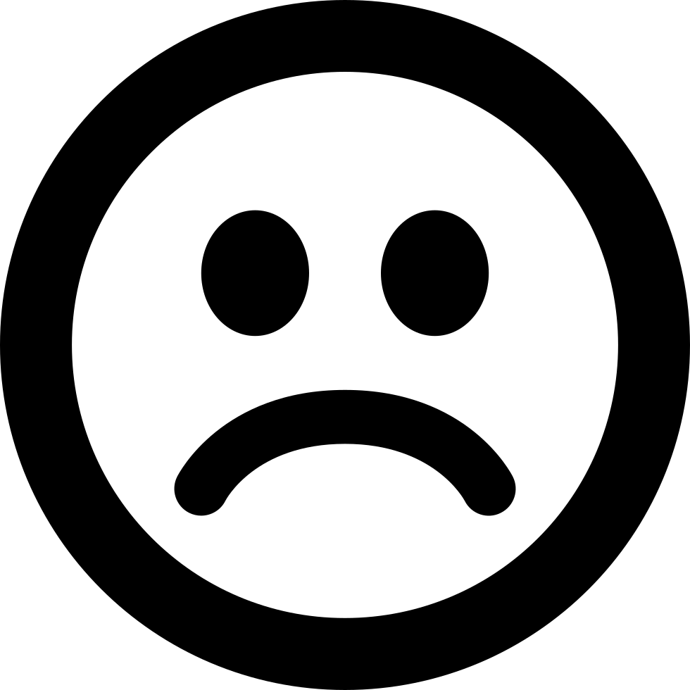 Emoji-sad - - Sad Smiley Black And White (980x980), Png Download