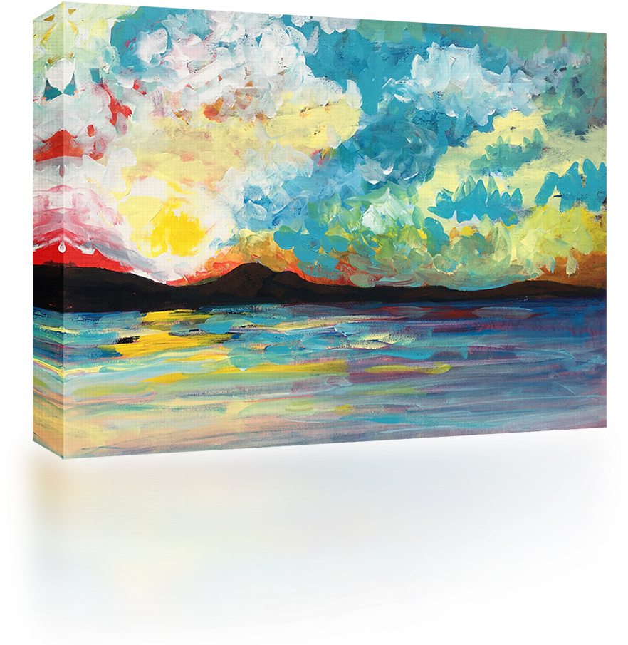 Island Sunset - Painting (1024x1024), Png Download