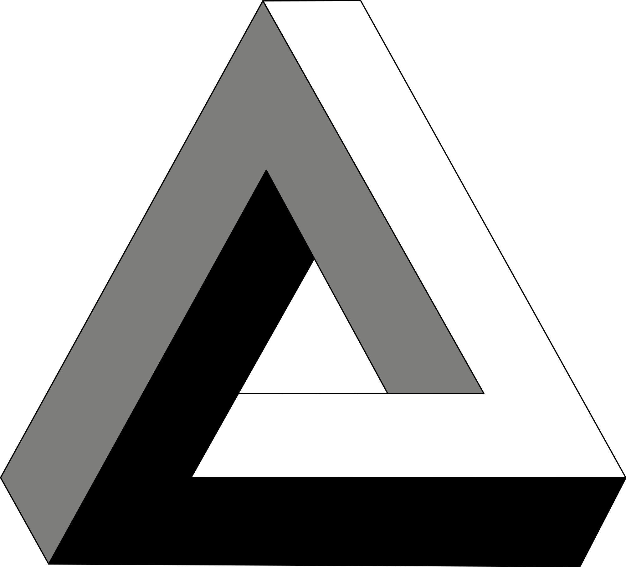 Vector Triangles Infinite - Penrose Triangle (1200x1088), Png Download