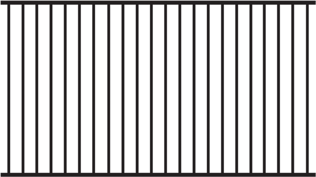 Flat Top Panel - Black Metal Fence Panel (627x559), Png Download