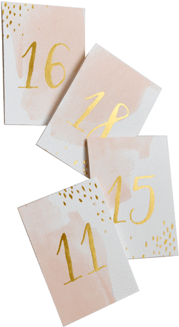 Place Cards Table Numbers - Daydream Peach Watercolor Paper Table Numbers (480x504), Png Download