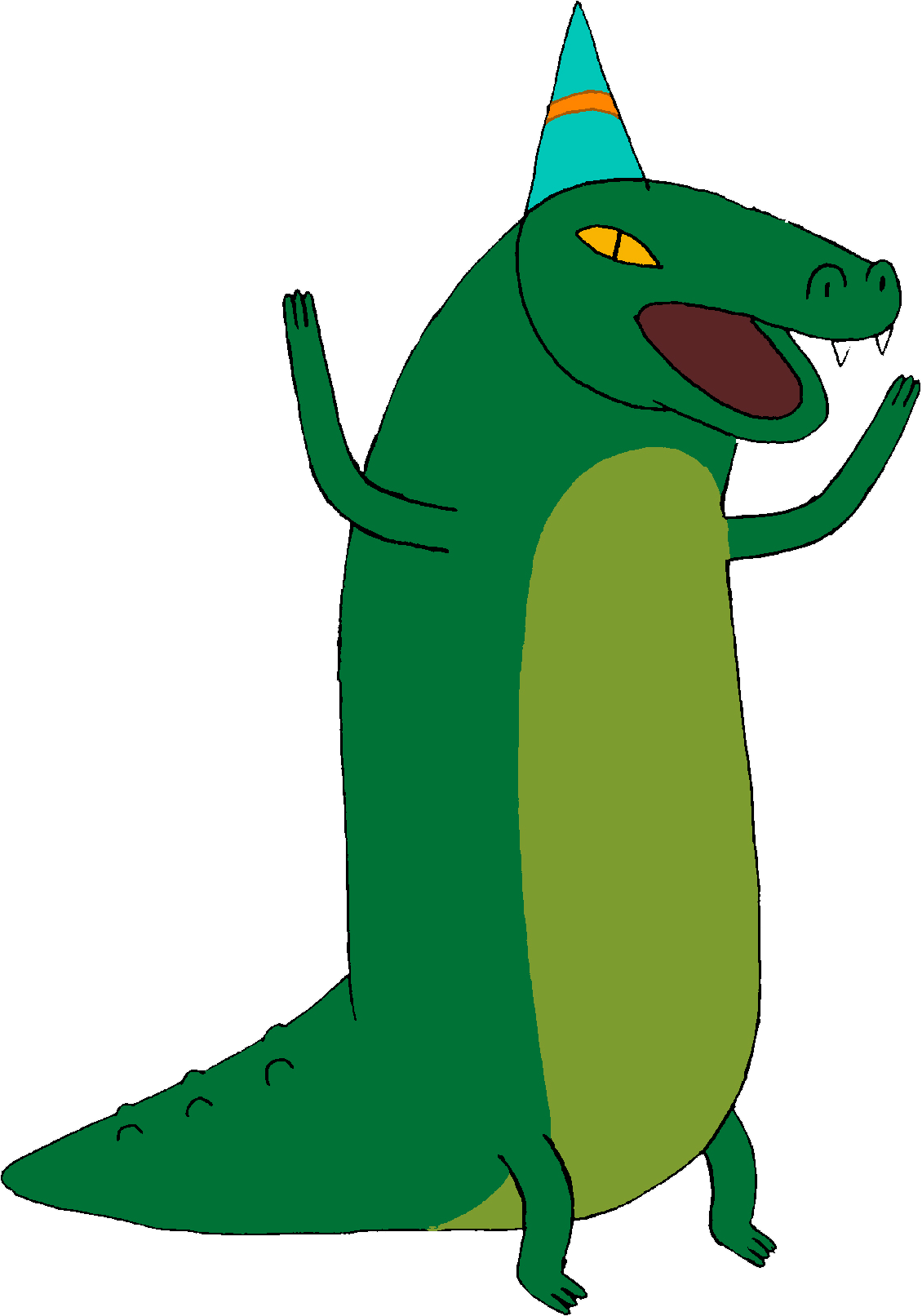 Crocodile With Party Hat (1130x1613), Png Download