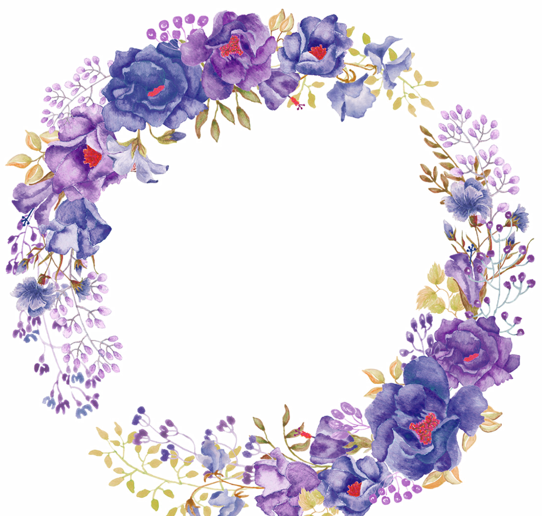 Ftestickers Watercolor Flowers Floralwreath Purple - Watercolor Art Paintings Flowers (1076x1024), Png Download