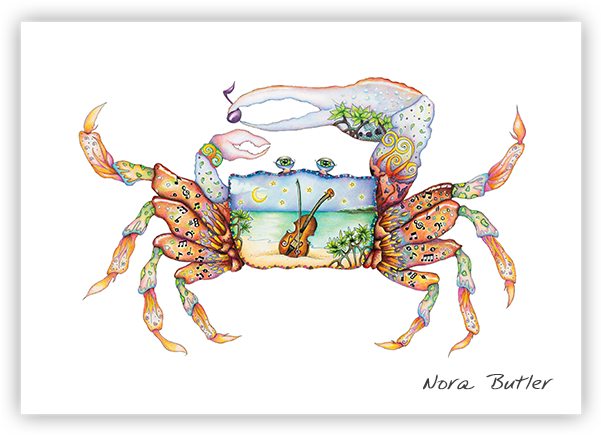 Fiddler Crab Print By Nora Butler - Crab (600x600), Png Download