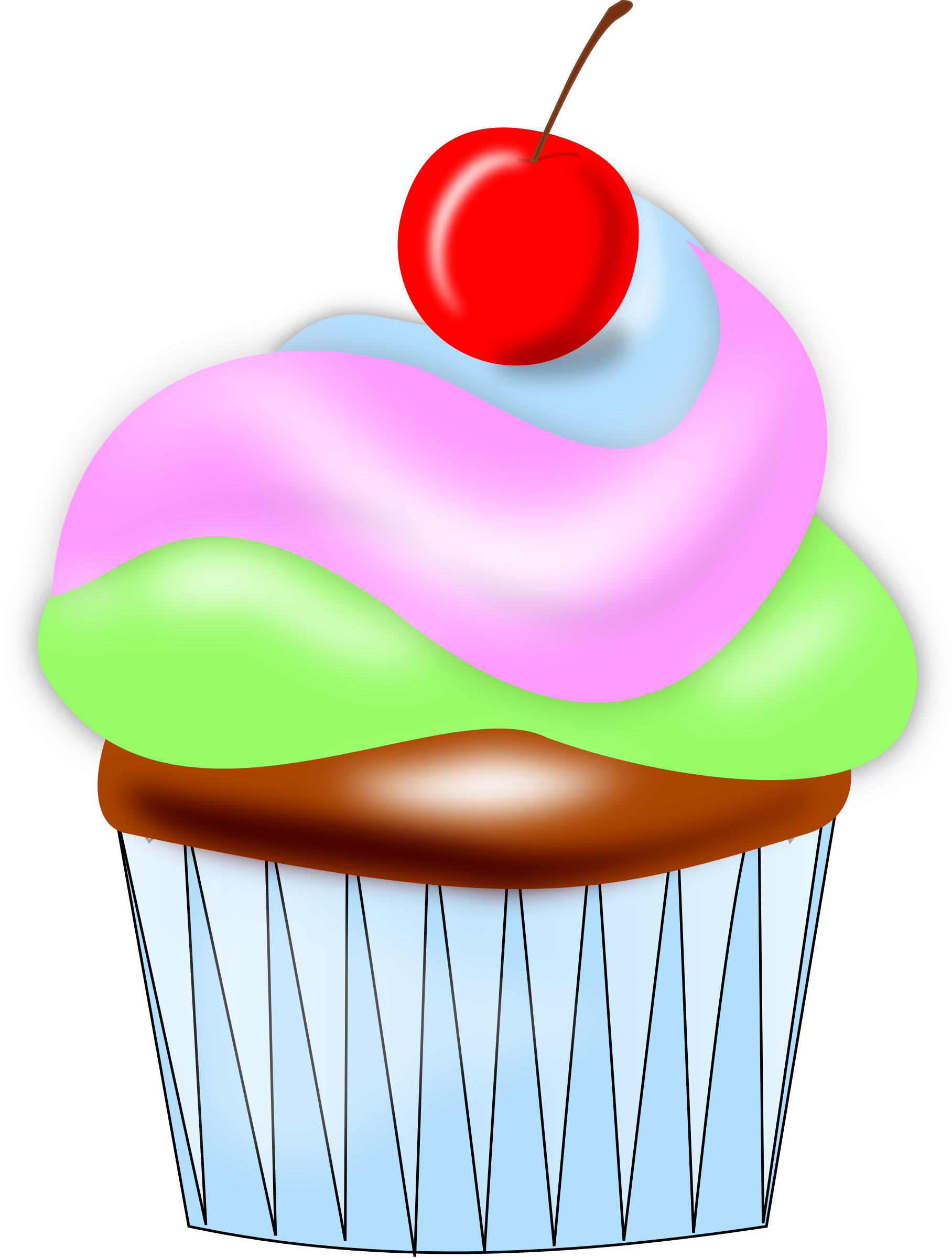 Cupcakes Clipart Small Cupcake - Big Cup Cake Clip Art (1816x2400), Png Download