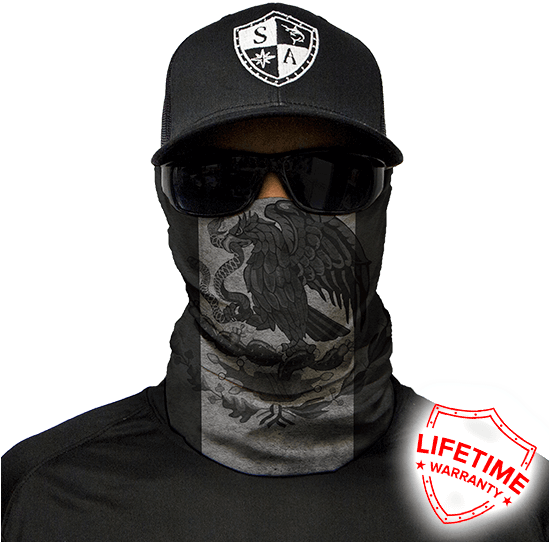 Blackout Mexico Flag Face Shield - Tactical Black Skull Face Shield (548x548), Png Download