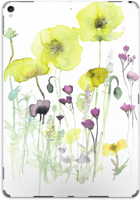 Painted Yellow Flowers - Flower (566x800), Png Download