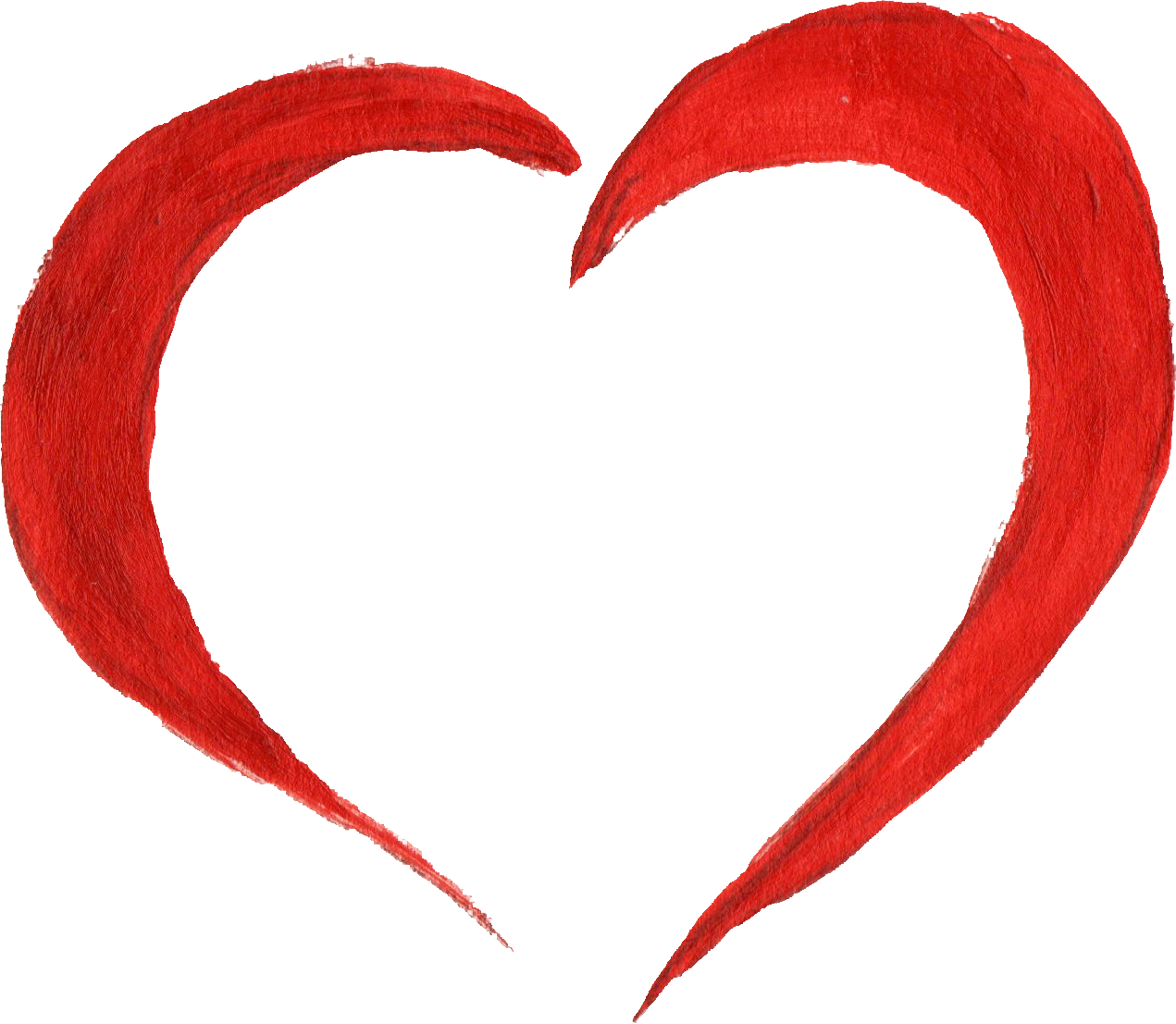 Free Download - Red Heart Paint Png (1271x1107), Png Download