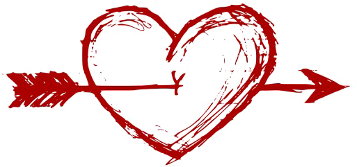 Heart Arrow Free Png Image - Drawing (600x434), Png Download