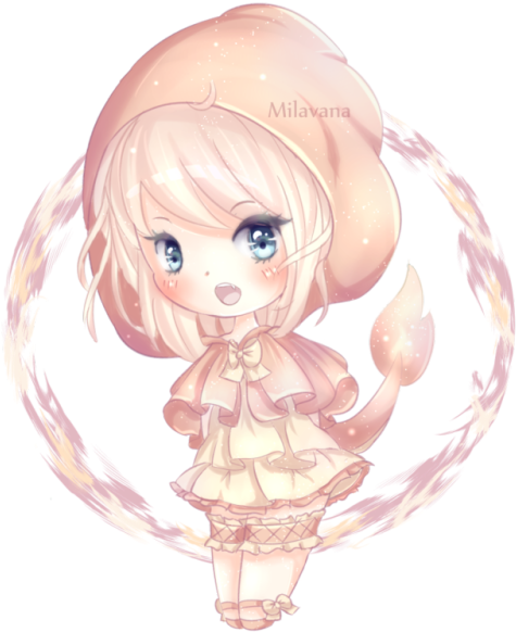 Charmander Gijinka <3 - Anime (500x600), Png Download