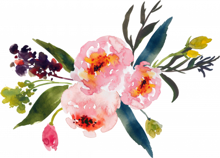 Water Color Flower Clipart - Watercolor Flower Clipart Png (450x322), Png Download