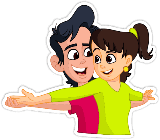 Send - Png Cute Couple Love Couple Sticker Download (540x473), Png Download