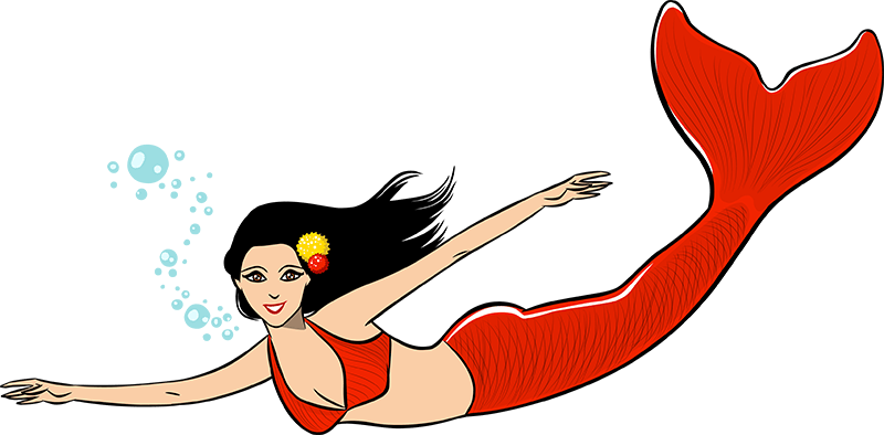 Stickpng003 Load20180523 Transparent Png Sticker - Mermaid Swimming Transparent (800x394), Png Download