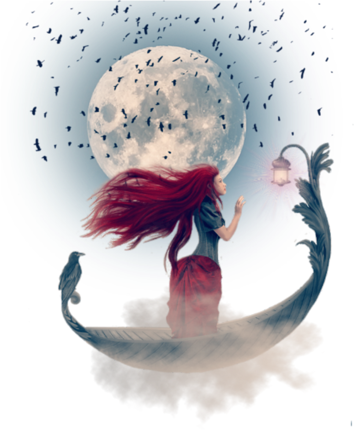 Mq Fairy Boat Water Moon Heaven - Cardinal (1749x1749), Png Download