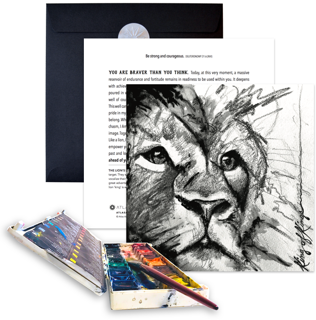 Cards Watercolors - Courage (648x657), Png Download