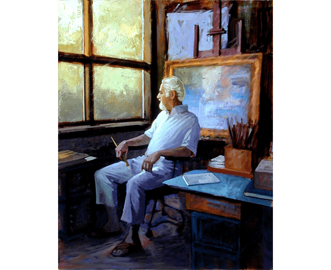 Romanos Rizk - Sitting (650x530), Png Download