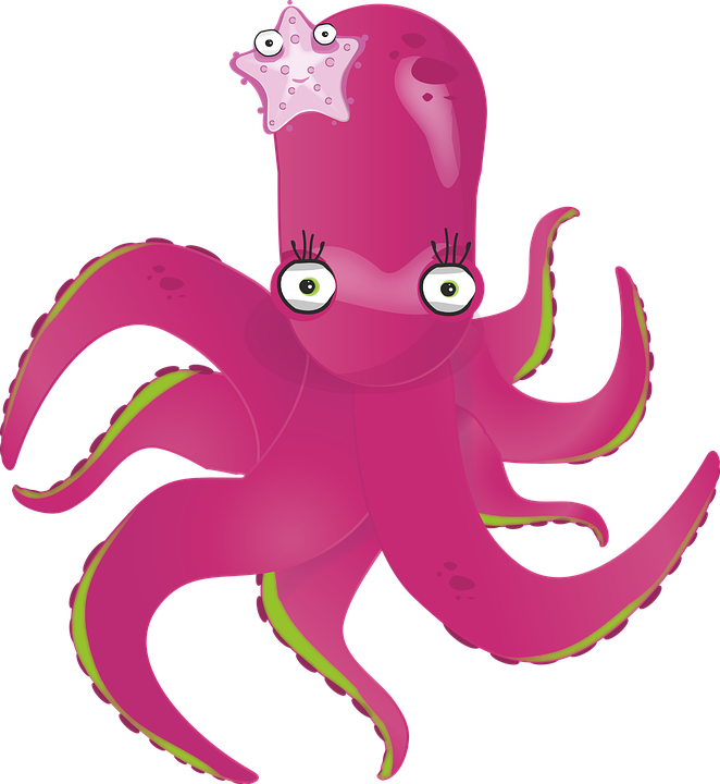 Octopus Png Transparent Free Images - ปลาหมึก การ์ตูน Png (662x720), Png Download