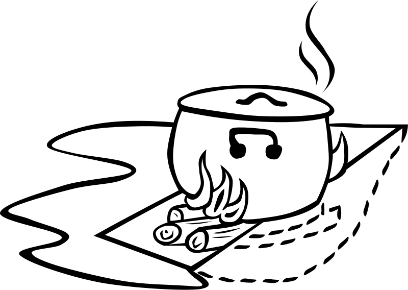 This Graphics Is Bonfire Cooking Crane About Bushcraft, - Cooking Clip Art (800x568), Png Download