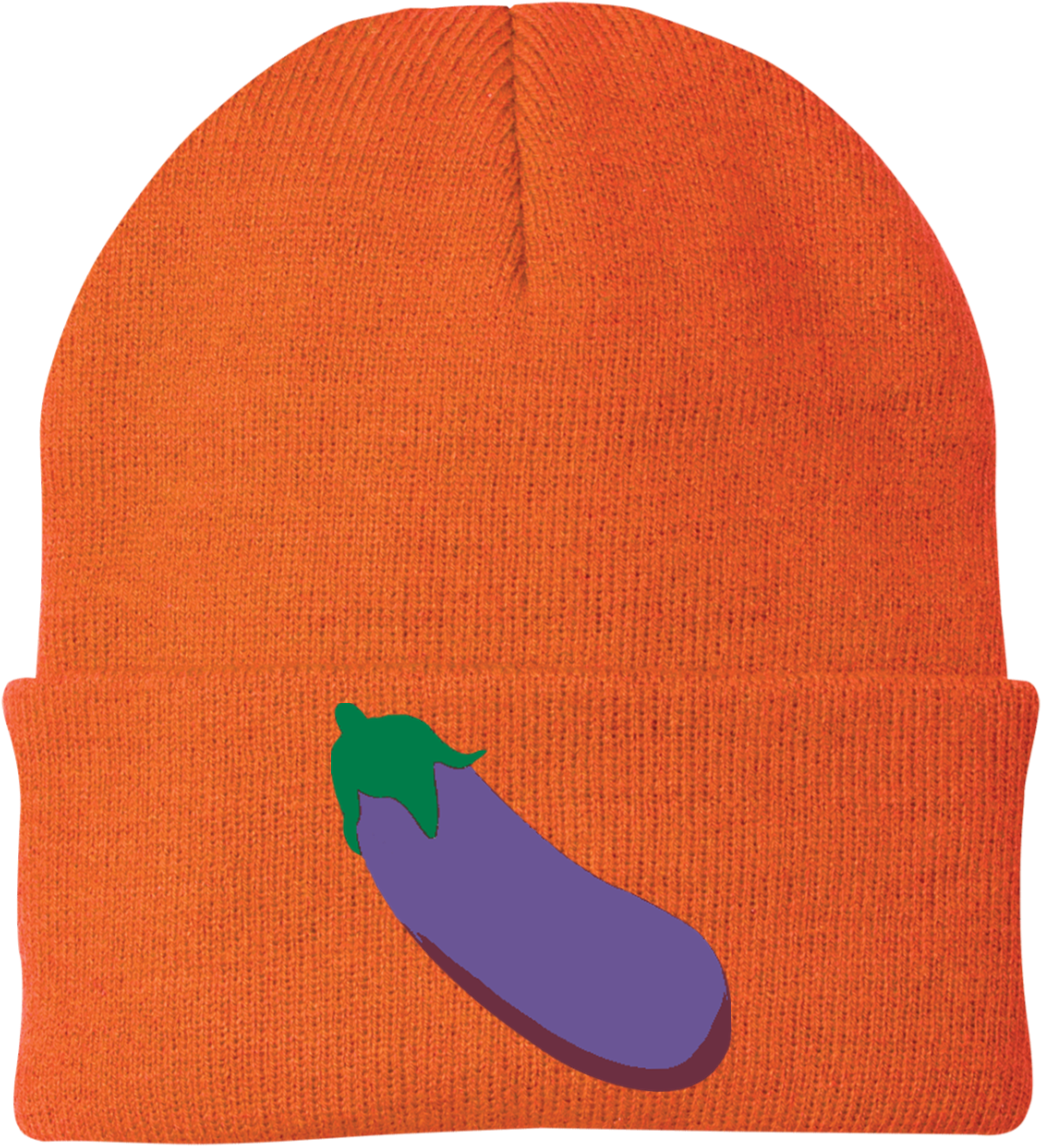 Eggplant Emoji One Size Fits Most Knit Cap - Knit Cap (1155x1155), Png Download
