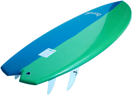 Blue Green Surfboard Lost - Transparent Background Surf Board Png (496x334), Png Download