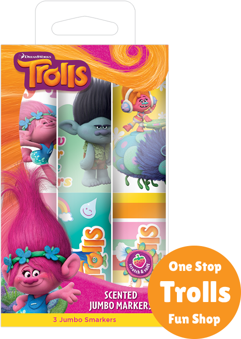 Shop - Scentco Inc. Dwt7005 Dreamworks Trolls Jumbo Smarkers (757x757), Png Download
