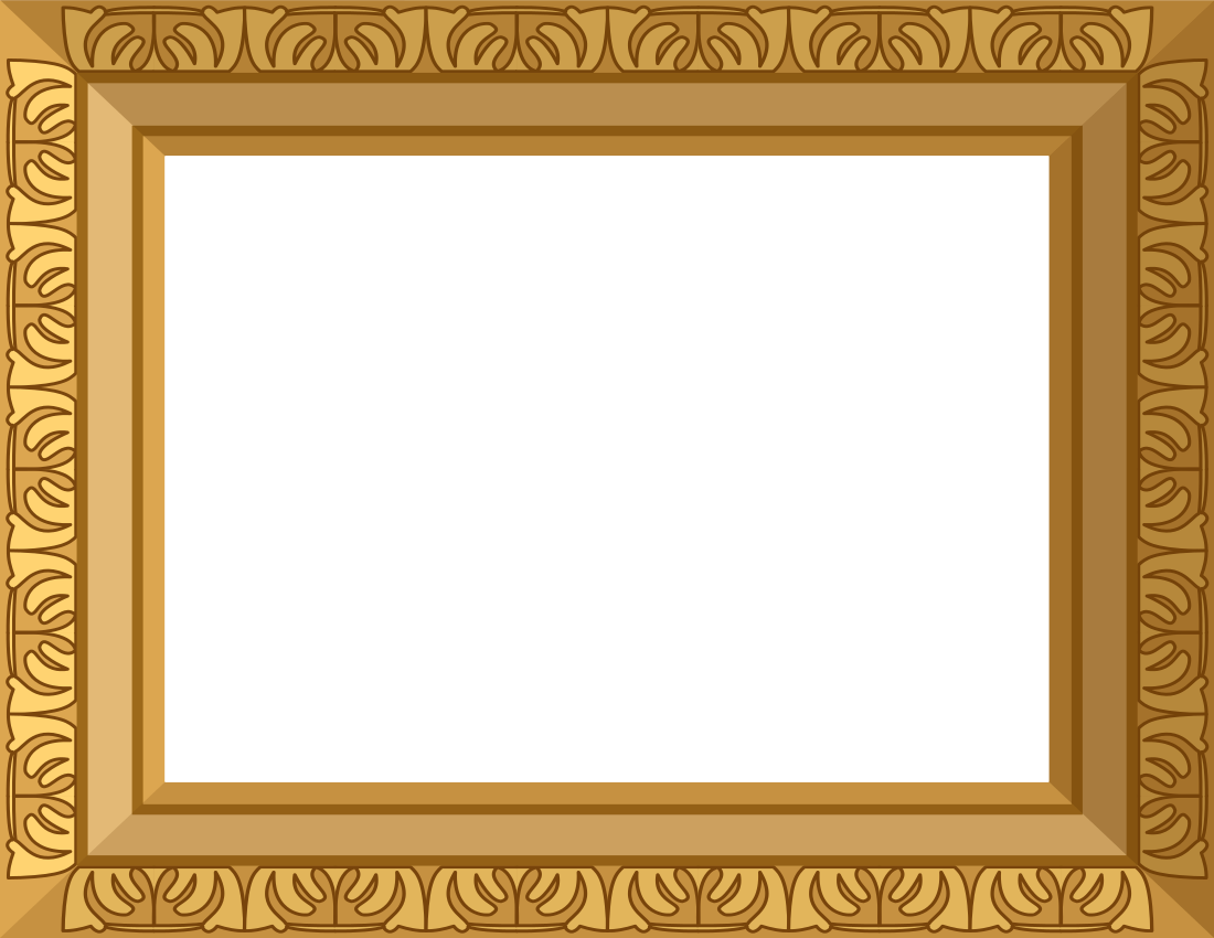 Golden Frame Png Free Download - Golden Photo Frame Png (1100x850), Png Download