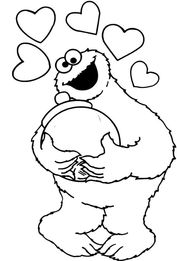 Cookie Monster Coloring Page - Cookie Monster Color Pages (700x865), Png Download