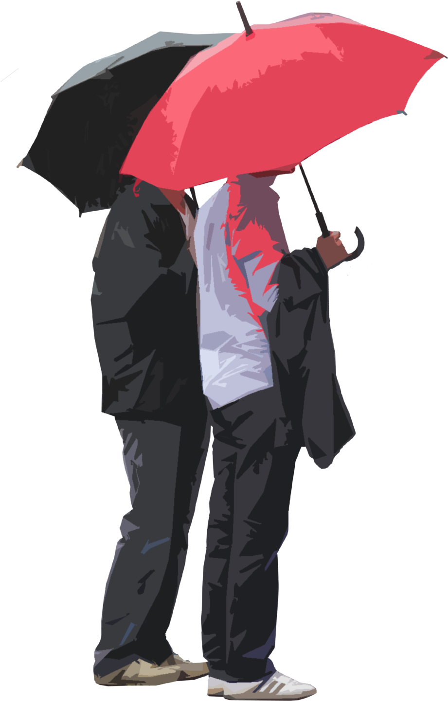 Ns 0038 - People Walking With Umbrella Png (1000x1556), Png Download