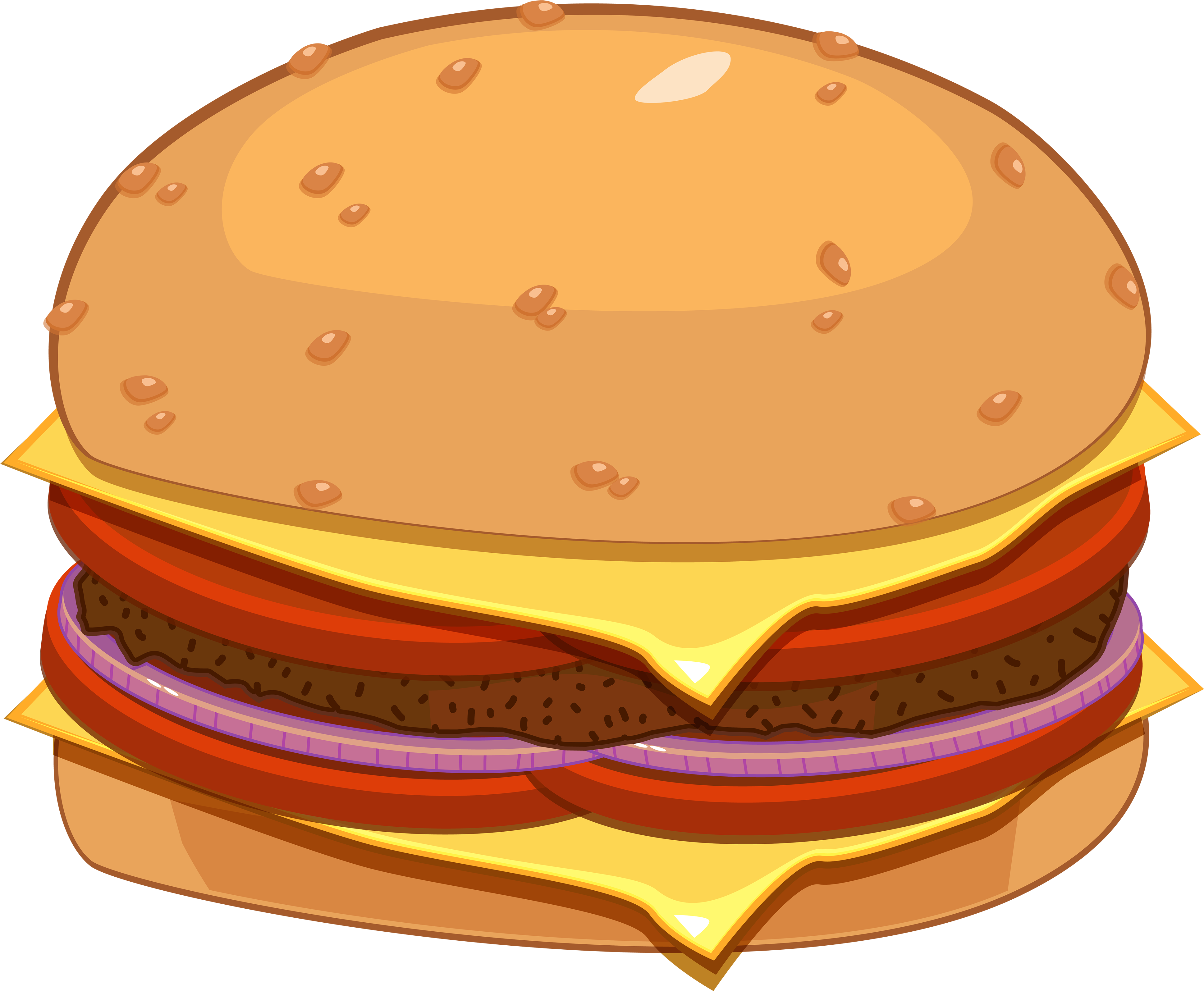 Hamburger Png Clipart - Clip Art Hamburger Png (4000x3293), Png Download