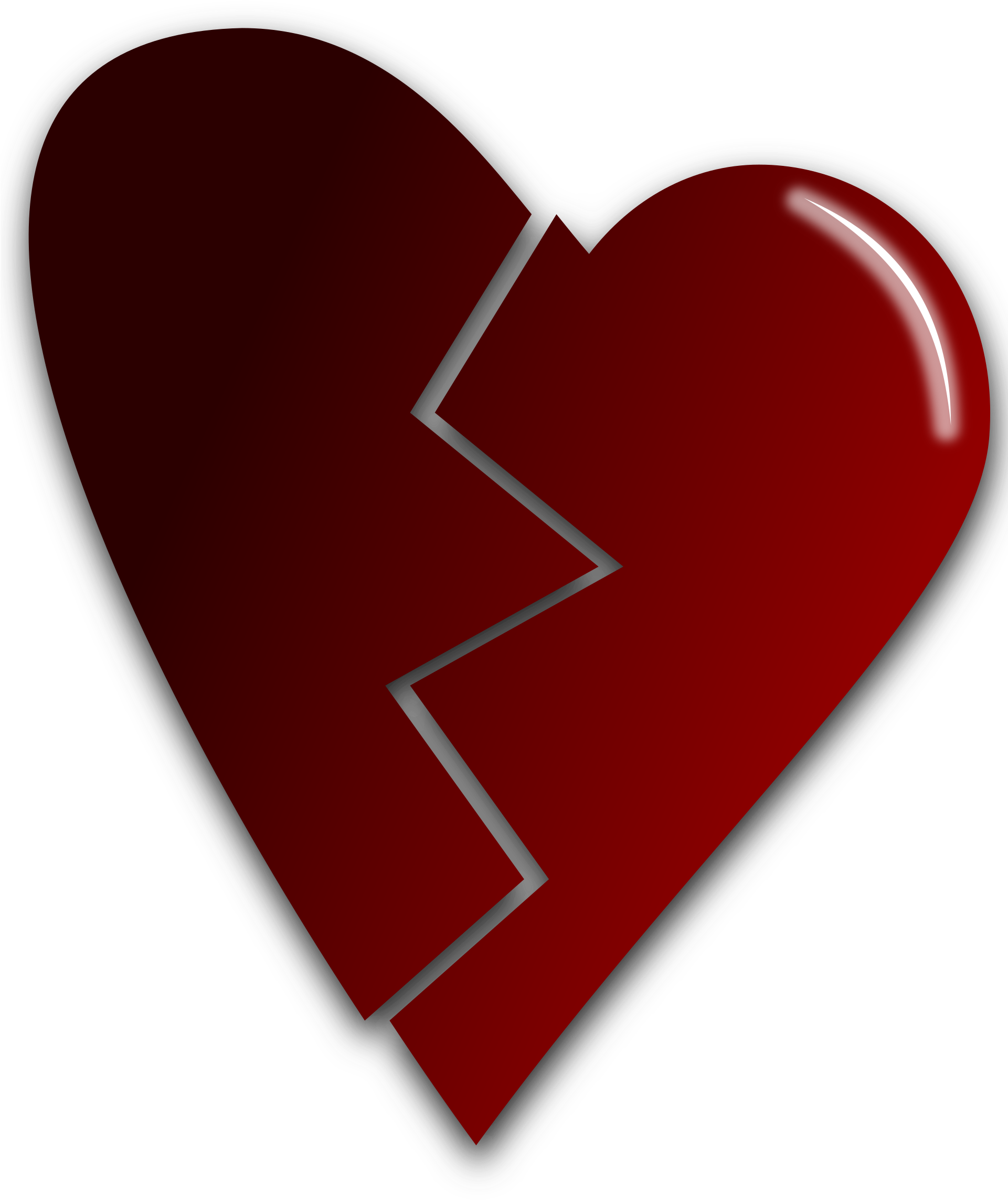 Broken Heart Vector Clipart Png (480x600), Png Download